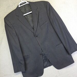 Daniel Cremieux Loro Piana Blazer Men 46R Black Pinstripe Suit Jacket Sport Coat
